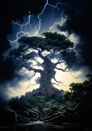 Tree In Lightning Storm #078