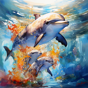 Delfine und Farben