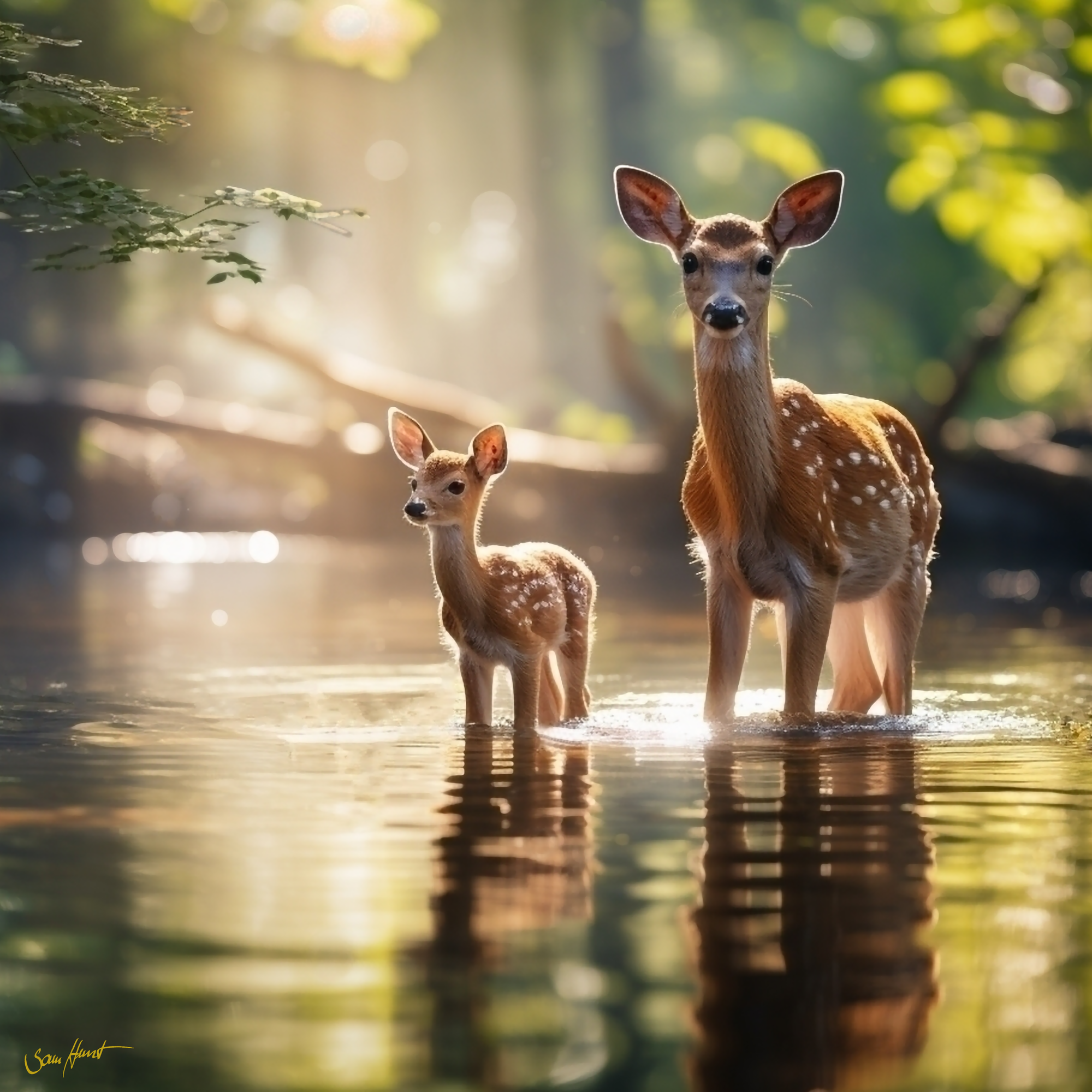 Fawn With Mother