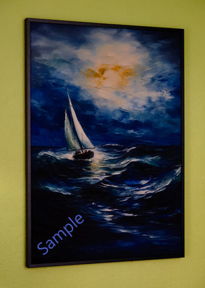Sailboat on a stormy sea
