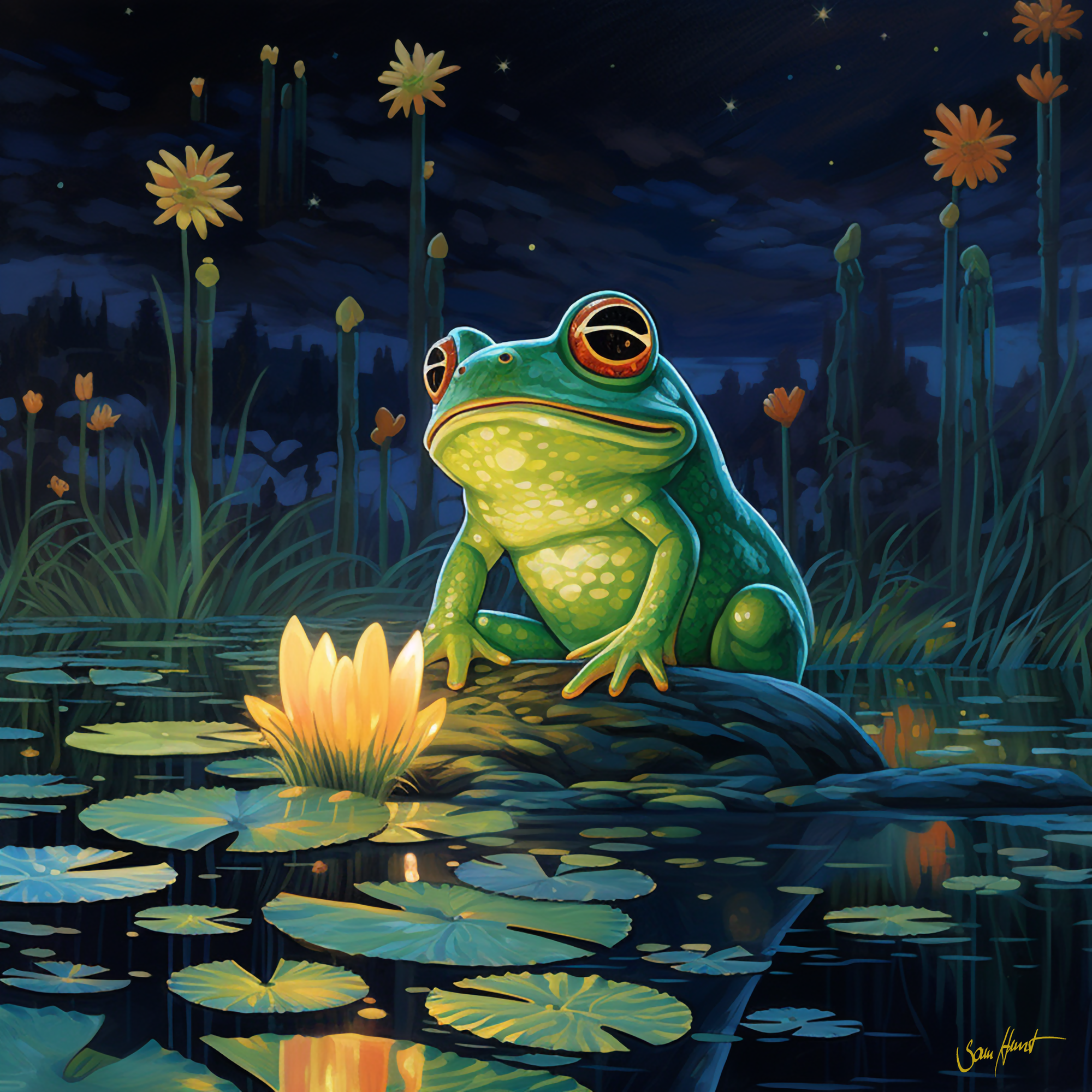 Frog in the night